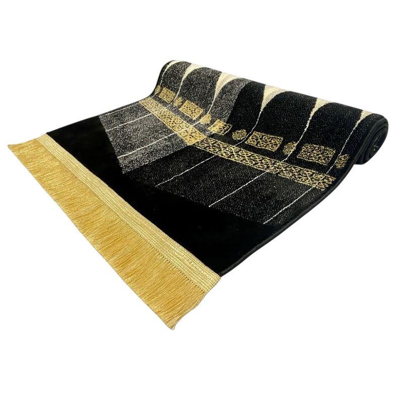 Al Kaaba - Mada Carpet Prayer Mat Crafted in Madina, Saudi Arabia (BLACK)