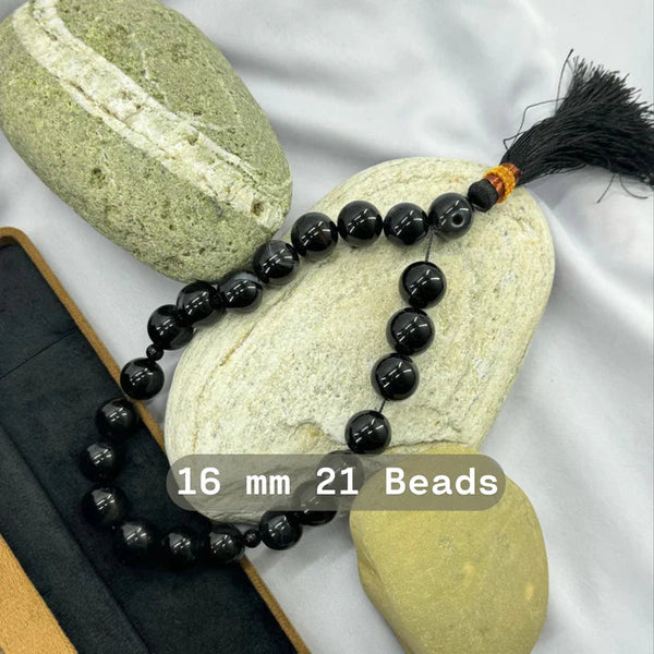 Black Aqeeq Tasbih 16 mm Size /21 Beads