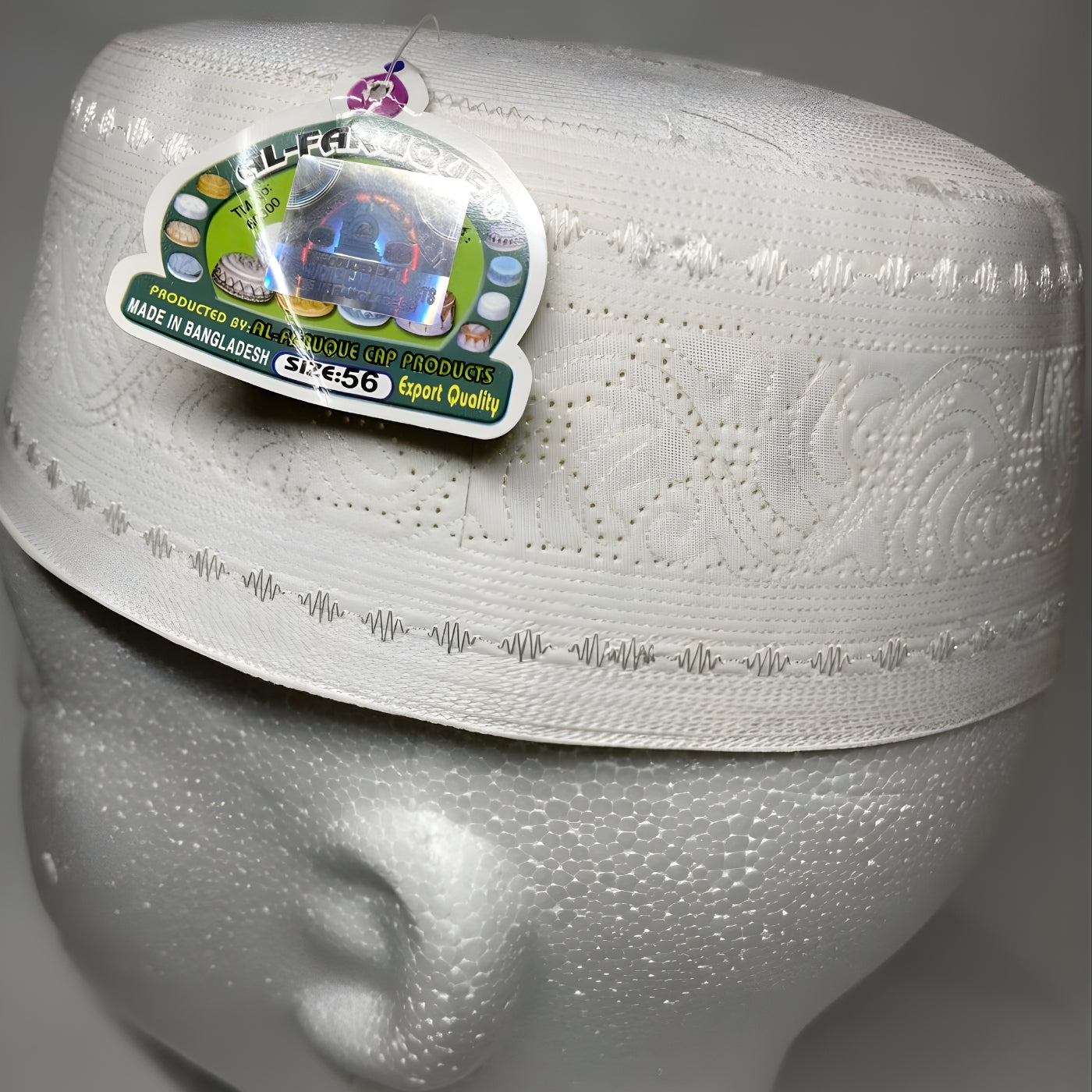 Handcrafted Bangladeshi Farooque Sada Cap for Men