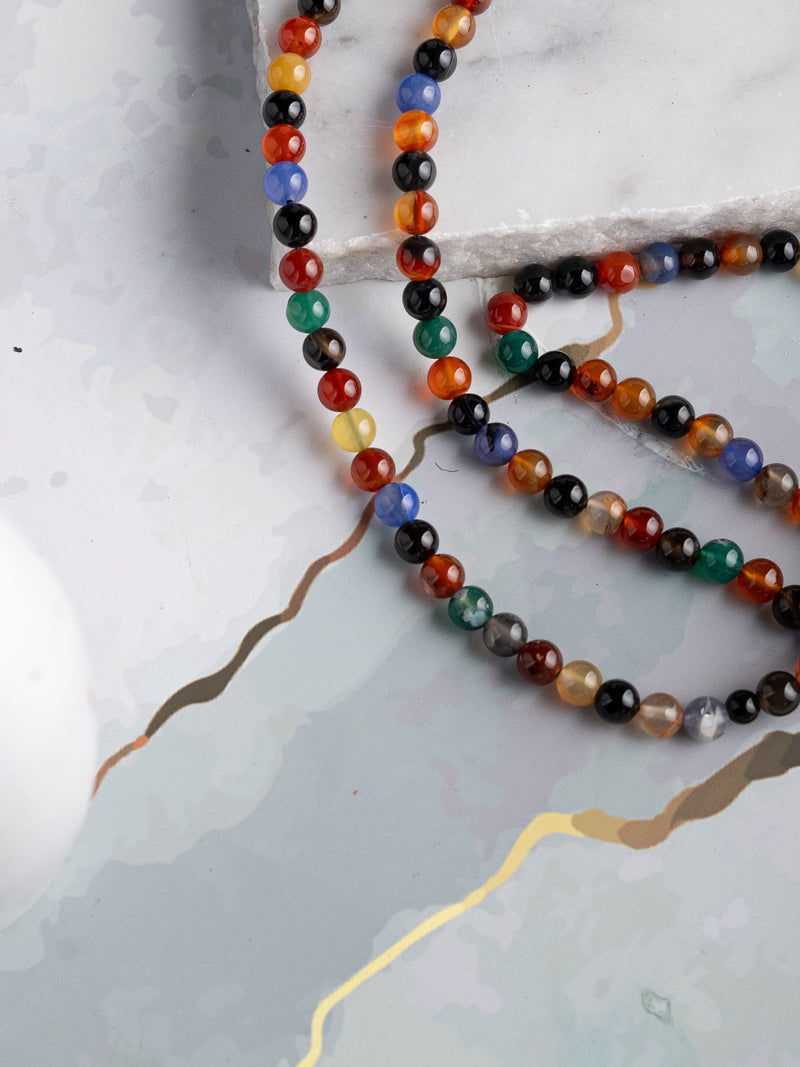 Multi Agate/Aqeeq Stone 100 Beads 8mm Tasbih