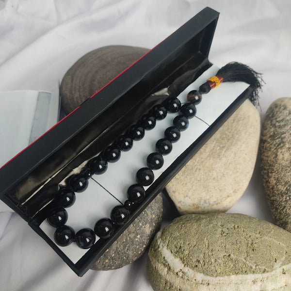 Black Aqeeq Tasbih 14 mm/ 17 Beads